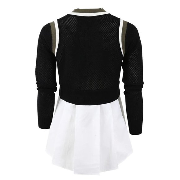 VERONICA Beard V-neck Mesh Pullover with pleated back size XS - Picture 7 of 14